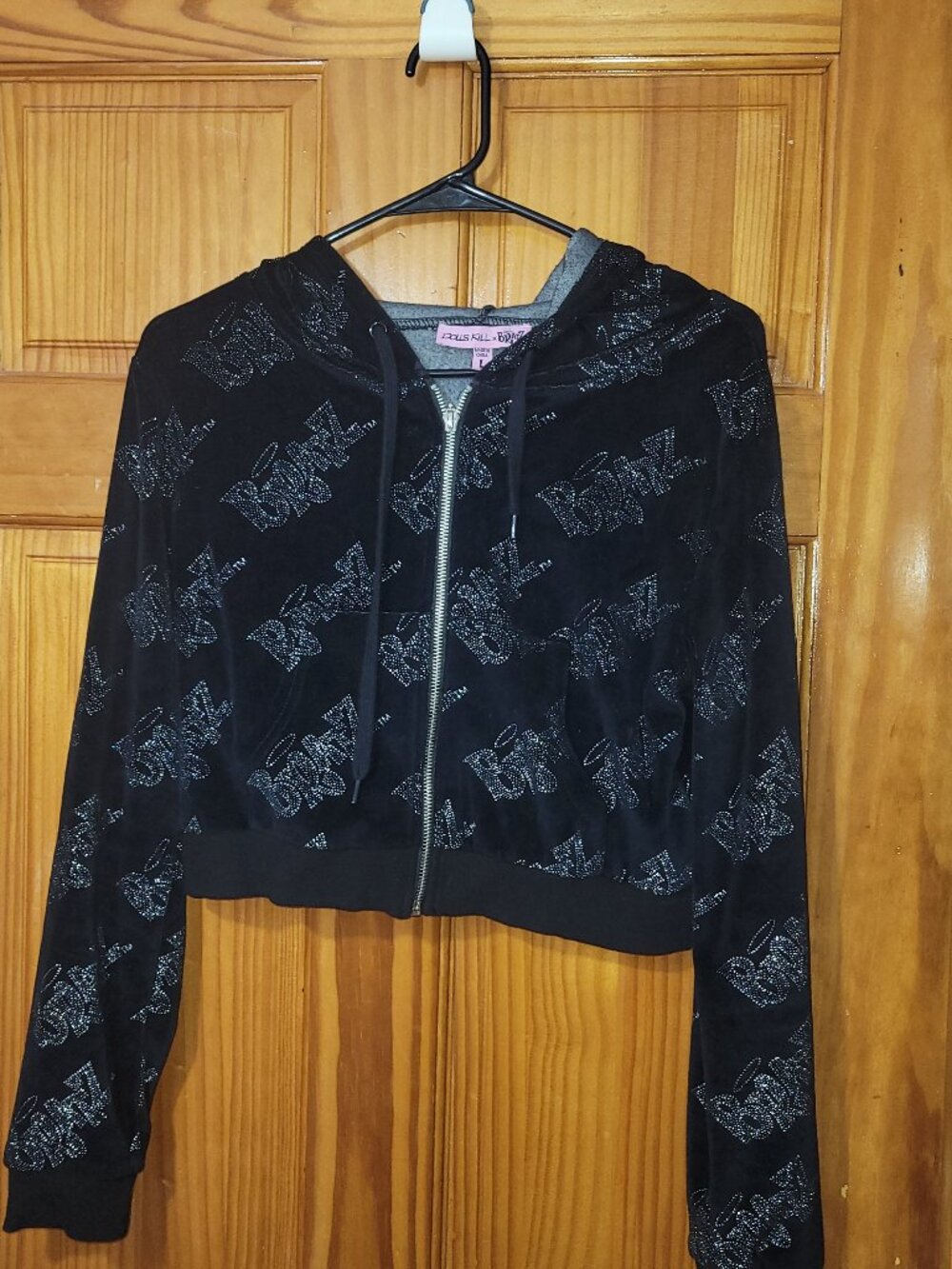 Dolls Kill x Bratz sparkly crop zipper sweater hoodie